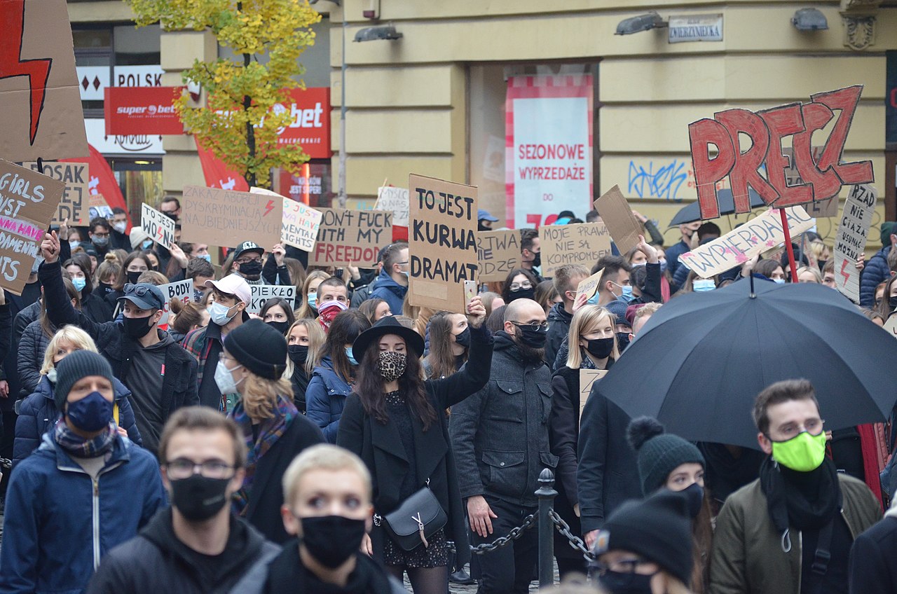 Protest przeciwko zaostrzeniu prawa aborcyjnego, Kraków, październik 2020 r.